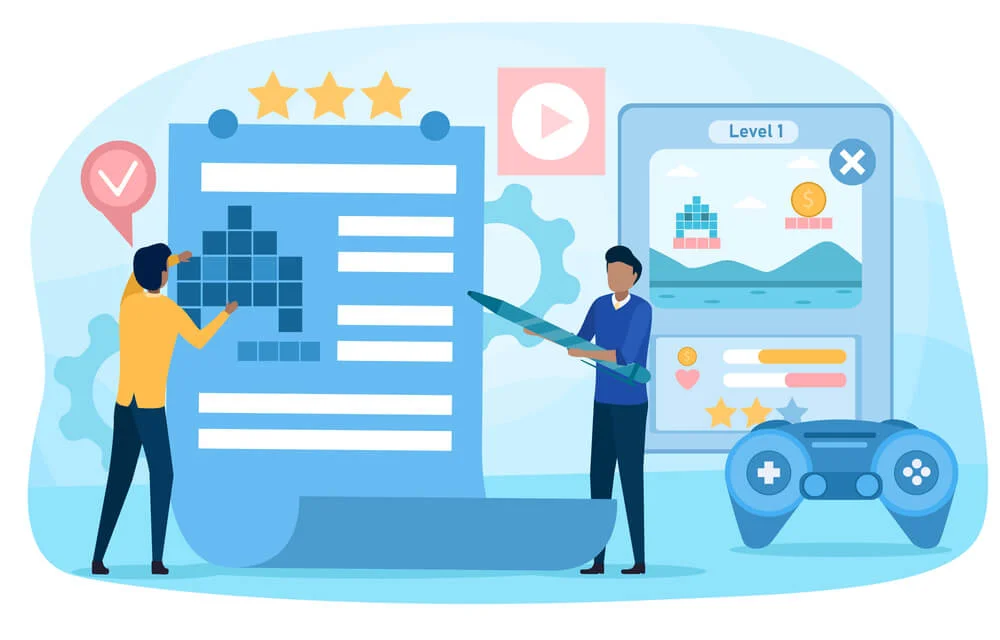 Team working on quiz design and content review